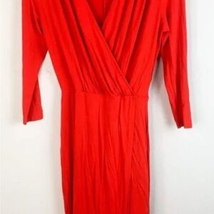 H&M Vibrant Red Long Sleeve Dress